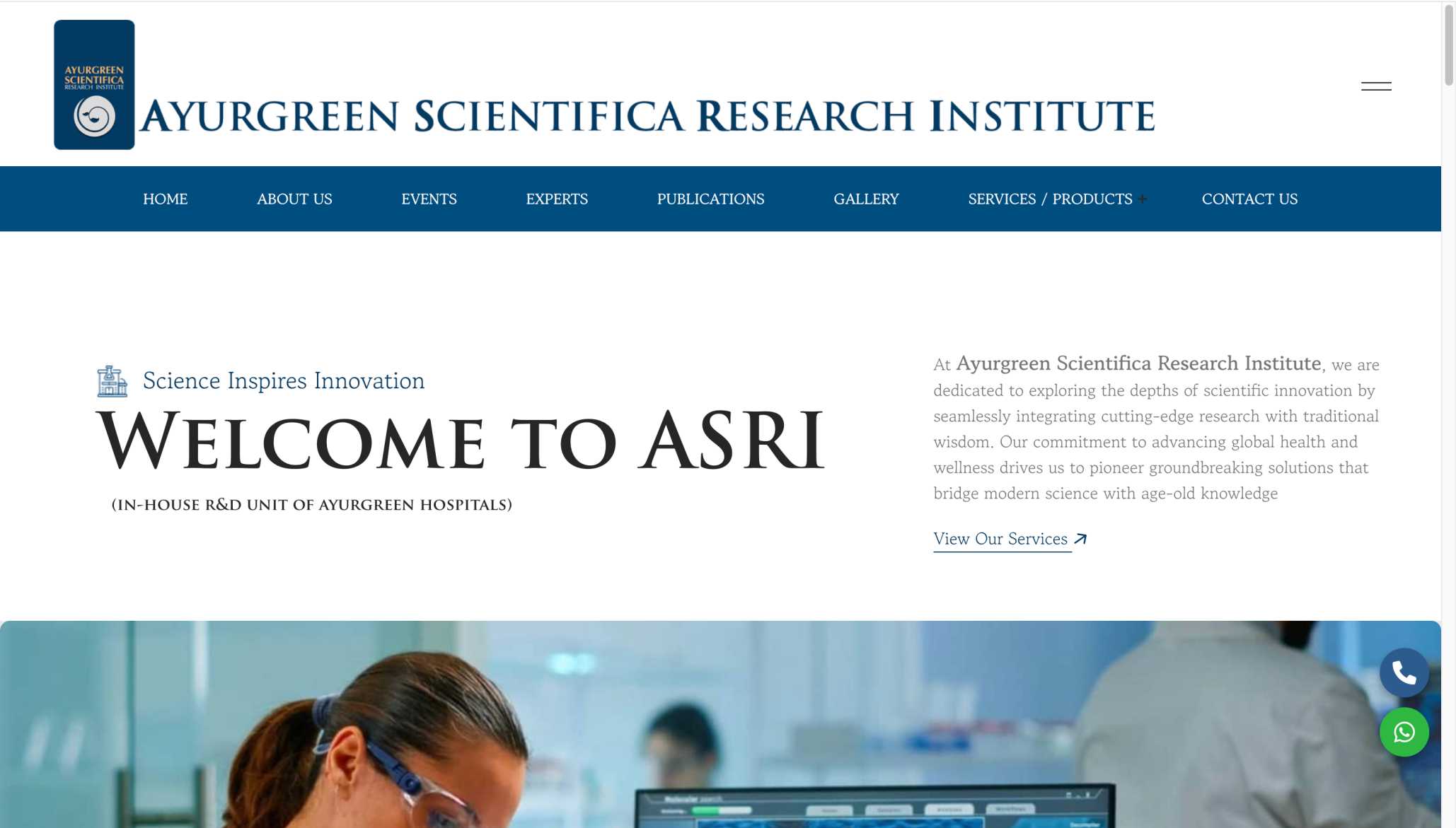 Ayurgreen Scientifica website